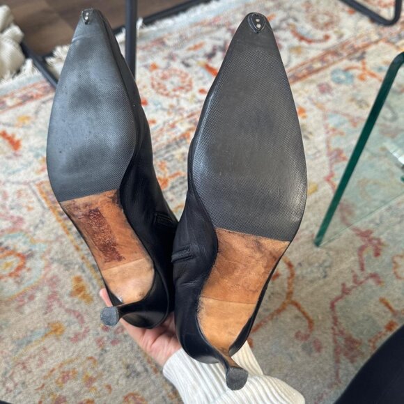 Manolo Blahnik Black Leather Boots - Picture 4 of 7